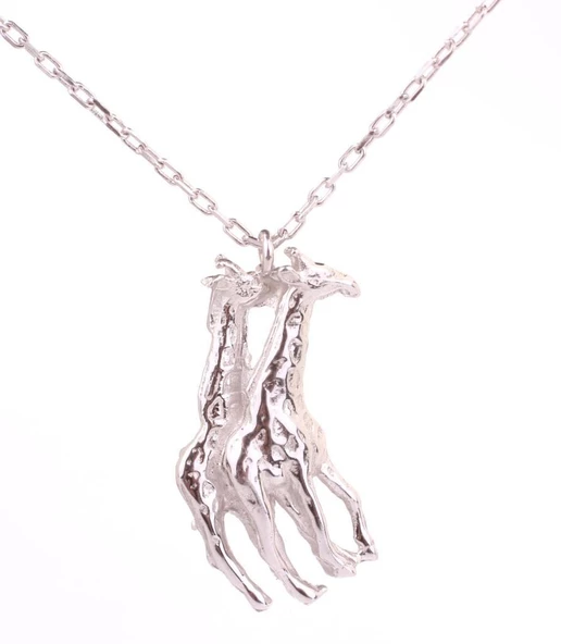 925 Ayar Gümüş Aşk-ı Zürafa Kolye - Resim 6