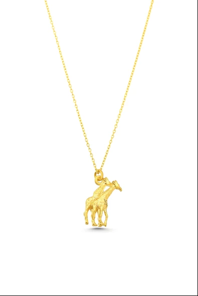 925 Ayar Gümüş Aşk-ı Zürafa Kolye - Resim 7