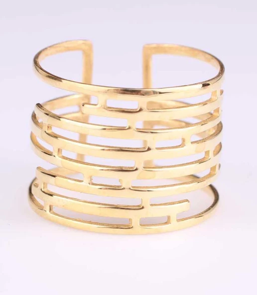 925 Ayar Gümüş Labirent Yüzük, Sarı ürün görseli