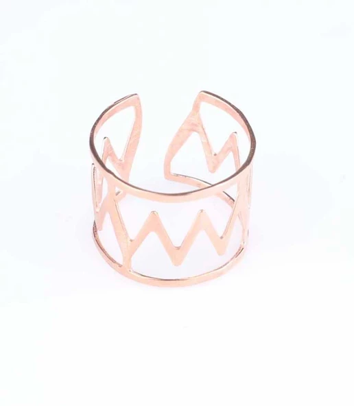 925 Ayar Gümüş Şerit Yüzük, Pembe ürün görseli