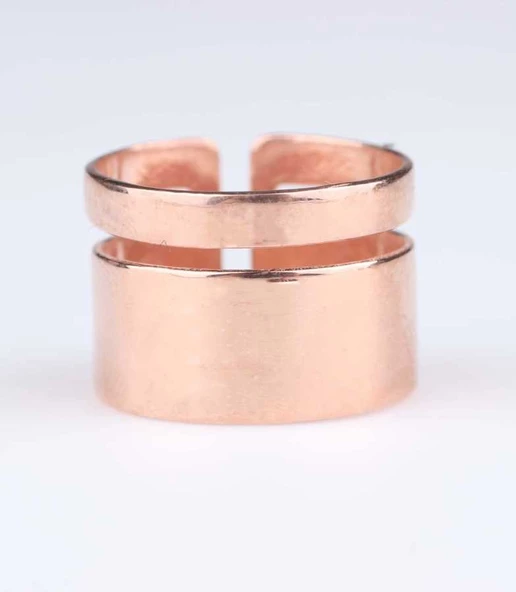 925 Ayar Gümüş Kalın Şerit Yüzük, Pembe - Resim 3