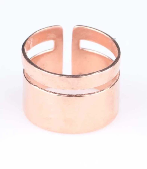 925 Ayar Gümüş Kalın Şerit Yüzük, Pembe - Resim 4