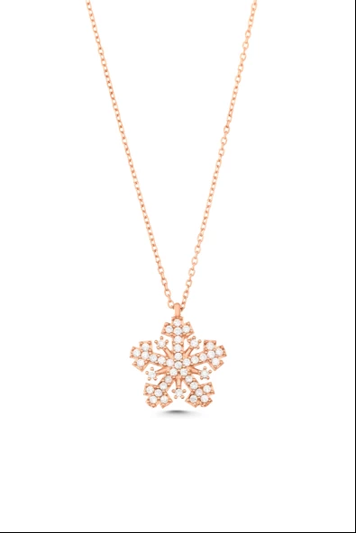 925 Ayar Gümüş Kar Tanesi Kolye - 5