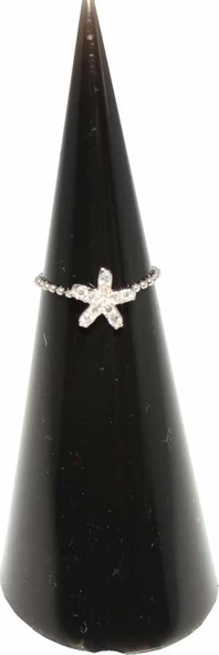 925 Ayar Gümüş Papatya Eklem Yüzüğü - Beyaz ürün görseli 1