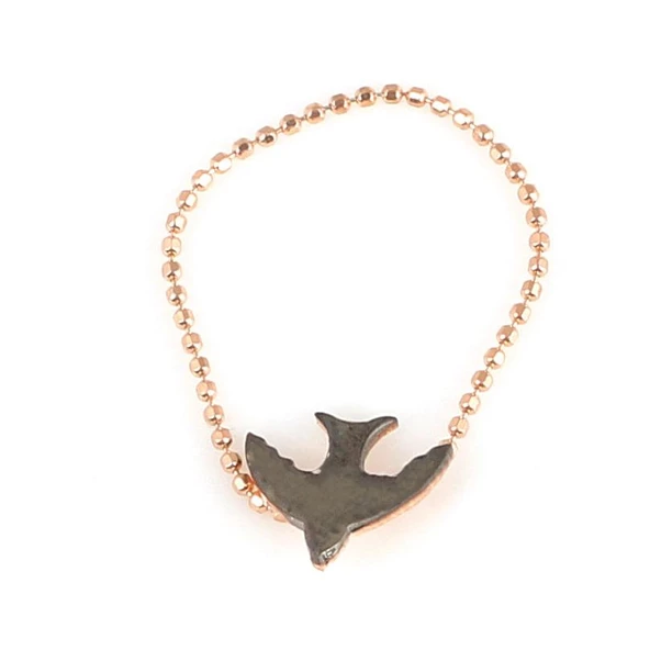 925 Ayar Gümüş Kırlangıç Modeli Eklem Yüzüğü ürün görseli 1