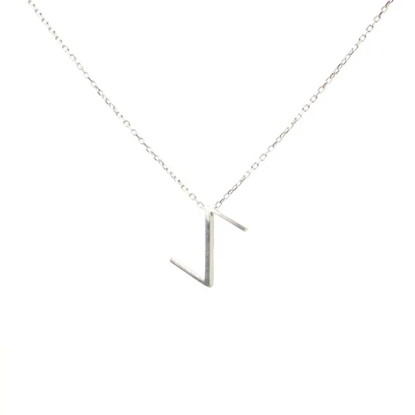 925 Ayar Gümüş 3 Boyutlu Z Harfi Kolye ürün görseli