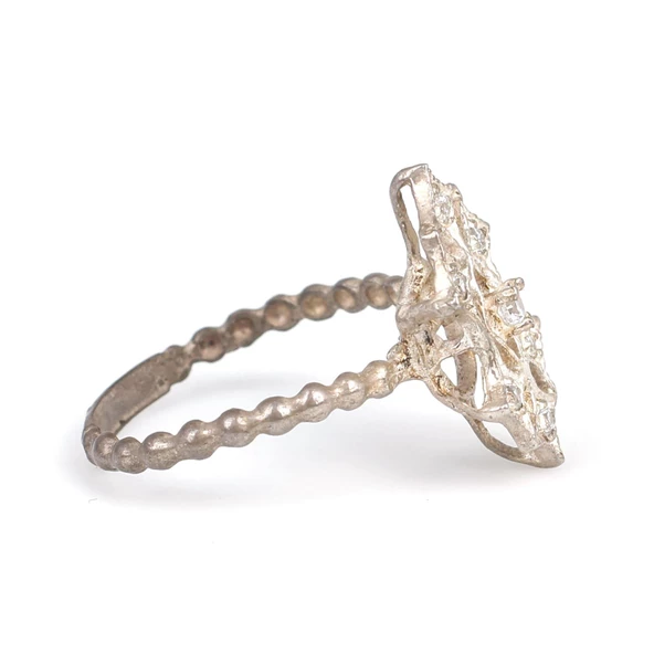 925 Ayar Gümüş Elişi Telkari Yüzük - Resim 4