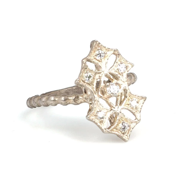 925 Ayar Gümüş Elişi Telkari Yüzük - Resim 2