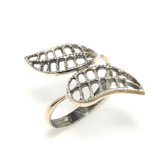 925 Ayar Gümüş Telkari Yaprak Model Yüzük - Resim 3