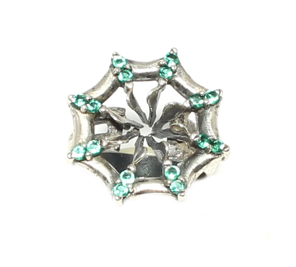 925 Ayar Gümüş Yeşil Zirkon Taşlı Yüzük - Resim 2