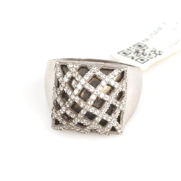 925 Ayar Gümüş Modern Tasarım Yüzük - Resim 4