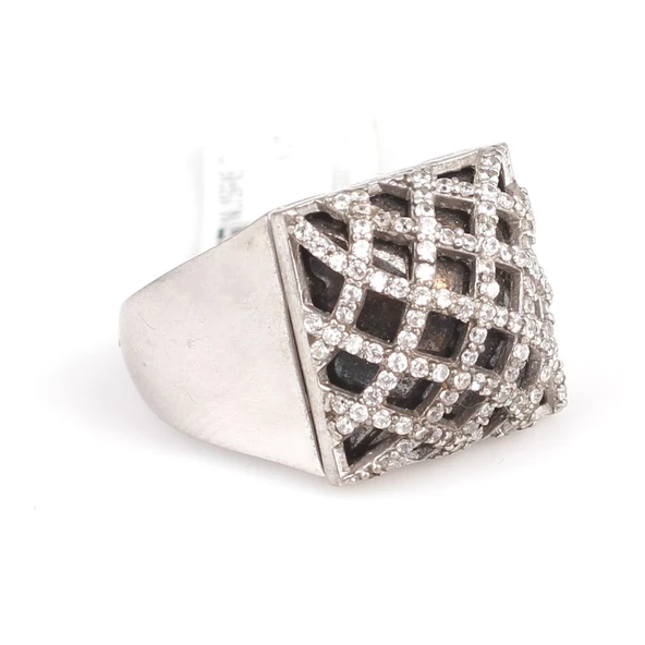 925 Ayar Gümüş Modern Tasarım Yüzük - Resim 2