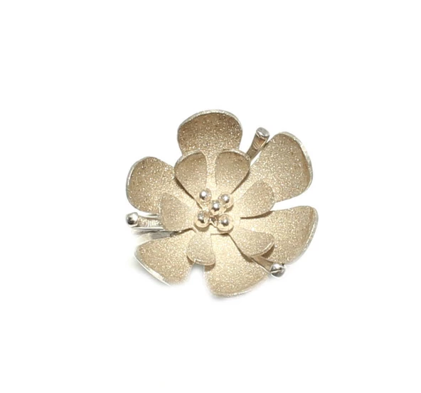 925 Ayar Gümüş Çiçekli Yüzük - Resim 2