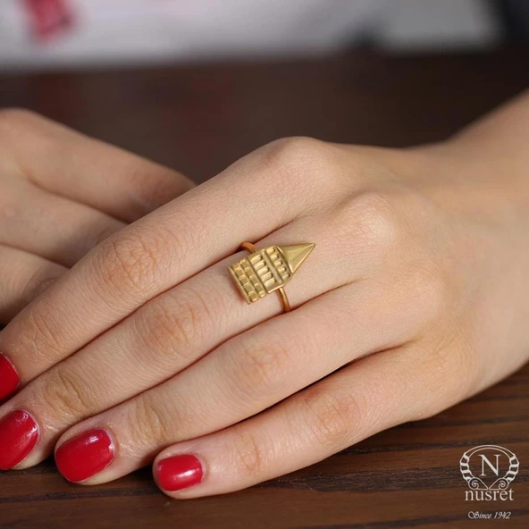 925 Ayar Gümüş Galata Kulesi Yüzük ürün görseli 1