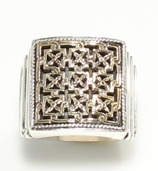 Konstantinapol Tasarım Kare Otantik Yüzük - Resim 9