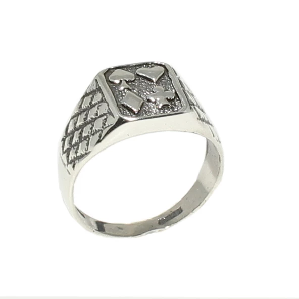 925 Ayar Gümüş Poker Yüzük - Resim 7