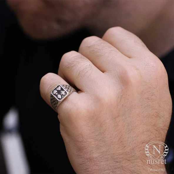 925 Ayar Gümüş Poker Yüzük - Resim 2