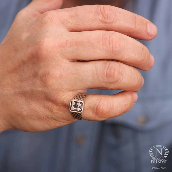 925 Ayar Gümüş Poker Yüzük - Resim 9