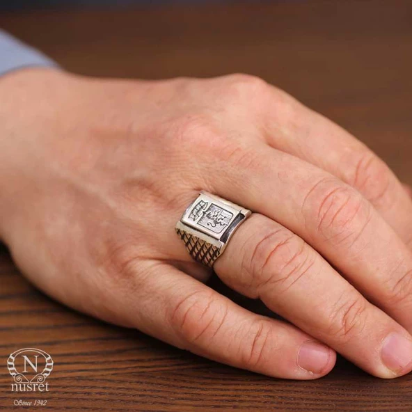 925 Ayar Gümüş Aslan Yüzük ürün görseli 1