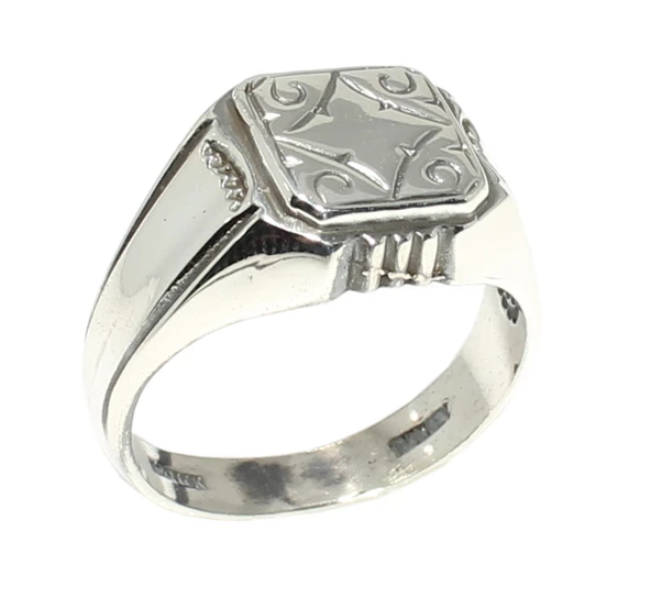 925 Ayar Gümüş Karo Yüzük - Resim 7