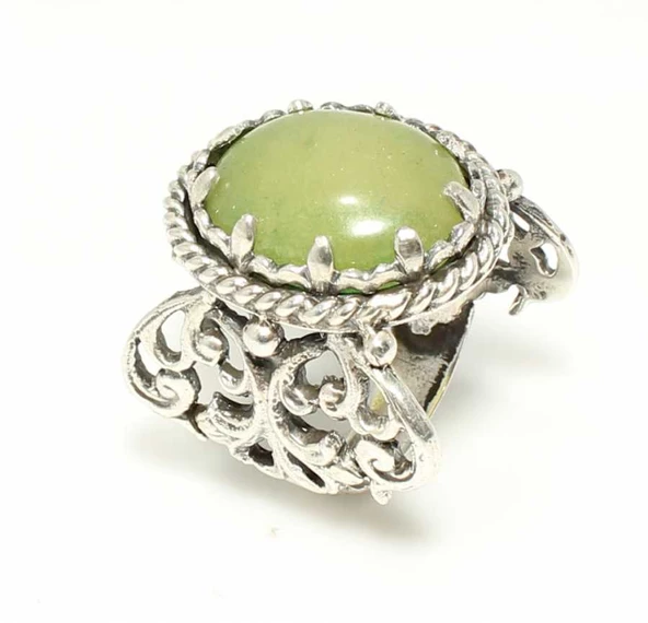 925 Ayar Gümüş Konstantinapol Tasarım Ceyid Taşlı Yüzük - Resim 3