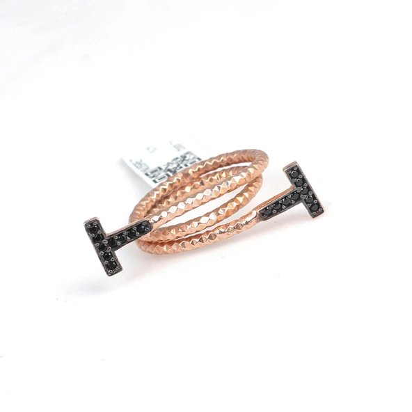 925 Ayar Gümüş Pirimitiv Dövmeli Yüzük - Resim 5