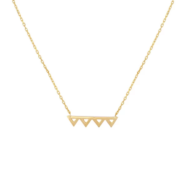 925 Ayar Gümüş Minik Üçgenler Kolye - Resim 3