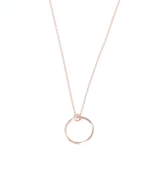 925 Ayar Gümüş Halka Kolye - Resim 4