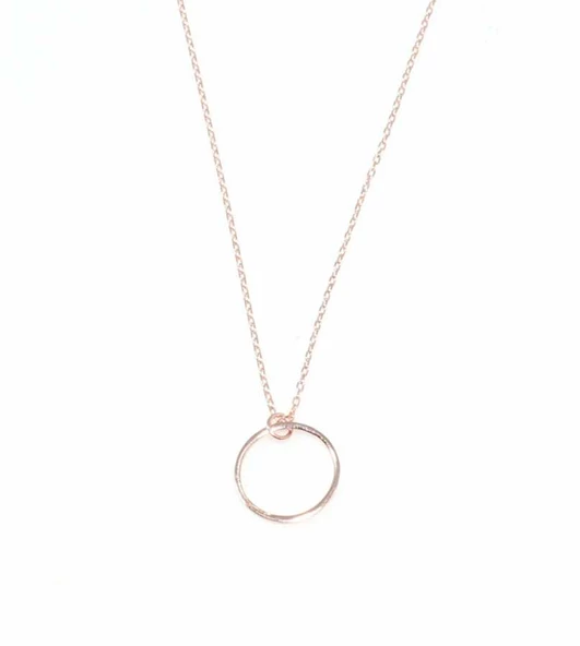 925 Ayar Gümüş Halka Kolye - Resim 3