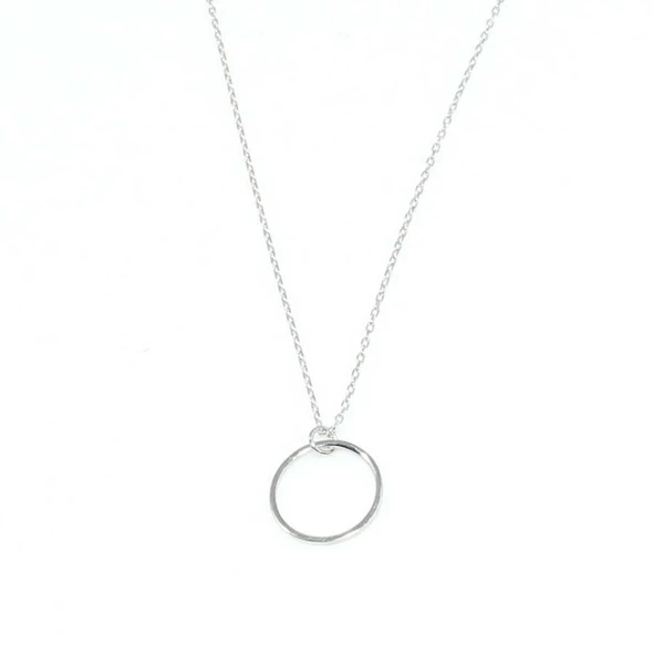 925 Ayar Gümüş Halka Kolye - Resim 5