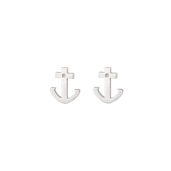 925 Ayar Gümüş Çapa Küpe - Resim 2