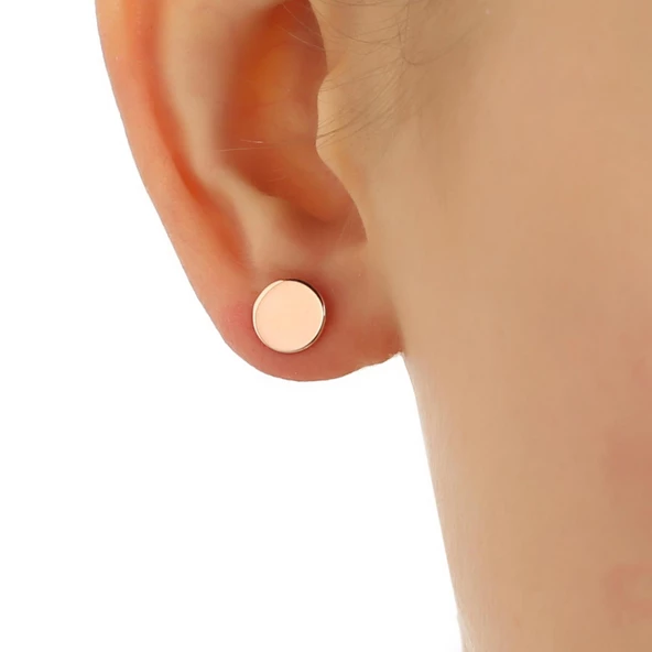 925 Ayar Gümüş Minik Yuvarlak Küpe - Resim 5