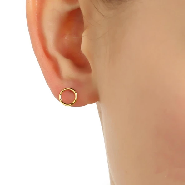 925 Ayar Gümüş Minik Halka Küpe - Resim 8