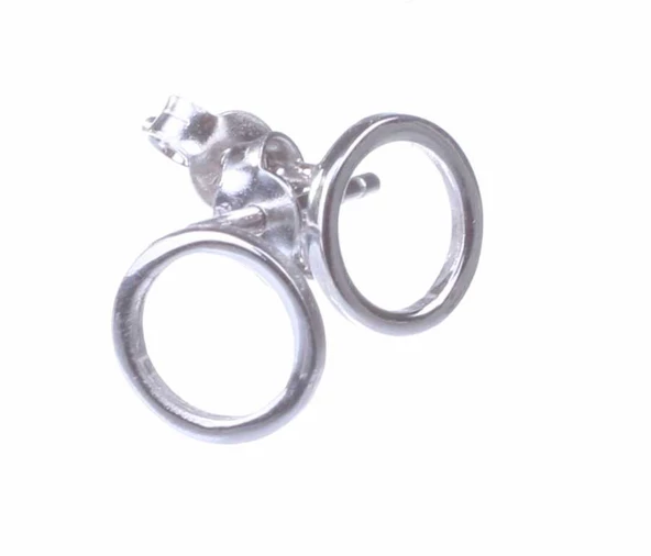 925 Ayar Gümüş Minik Halka Küpe - Resim 6