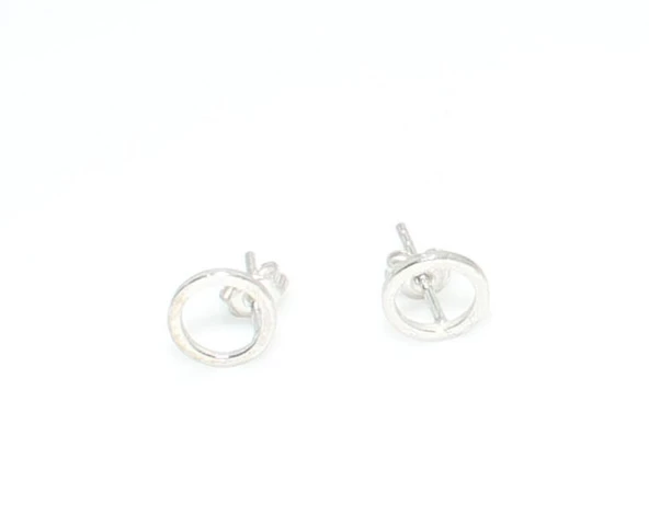 925 Ayar Gümüş Minik Halka Küpe - Resim 4