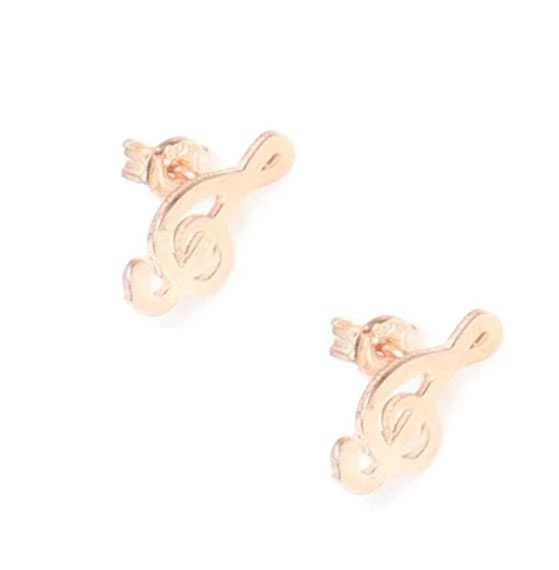 925 Ayar Gümüş Minik Sol Anahtarı Küpe - Resim 5