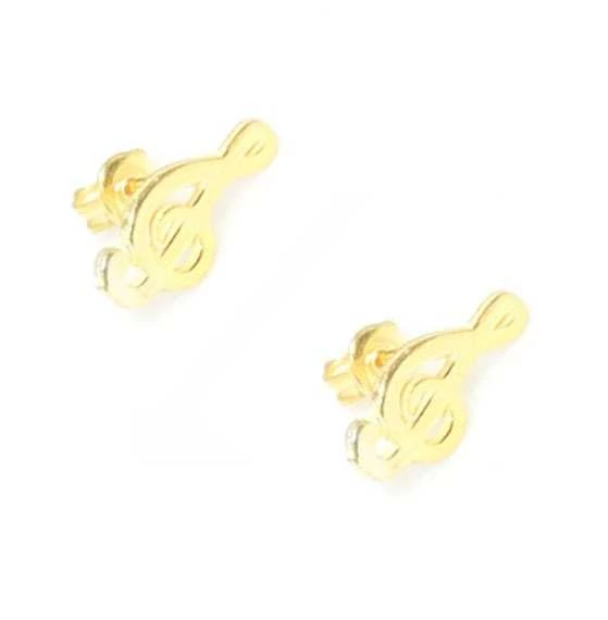 925 Ayar Gümüş Minik Sol Anahtarı Küpe - Resim 6