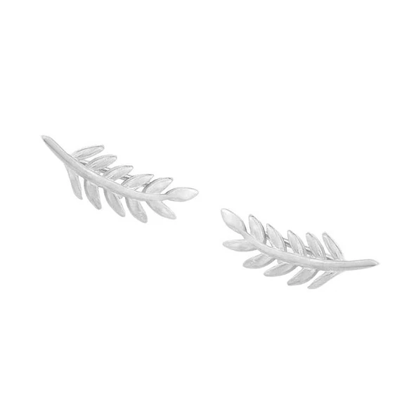 925 Ayar Gümüş Akasya Yaprağı Earcuff Küpe