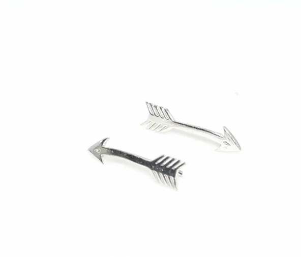 925 Ayar Gümüş Minik Ok Earcuff Küpe - Resim 4
