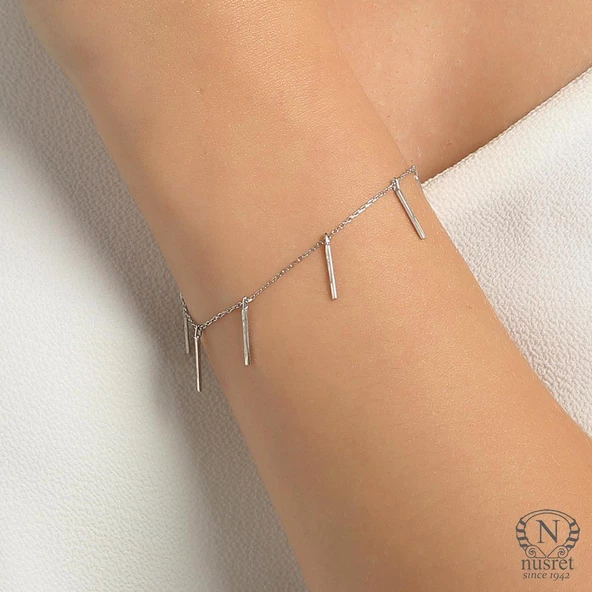 925 Ayar Gümüş Saçak Bileklik ürün görseli 1