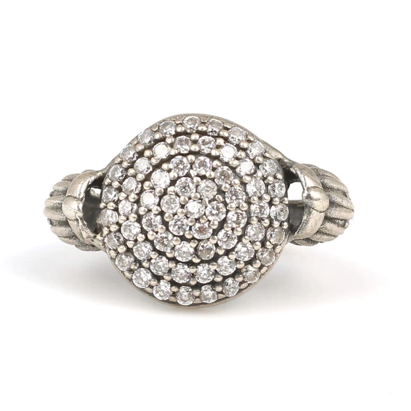 925 Ayar Gümüş Taşlı Tasarım Yüzük - Resim 7