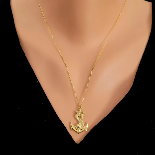 925 Ayar Gümüş Deniz Çıpası Kolye ürün görseli