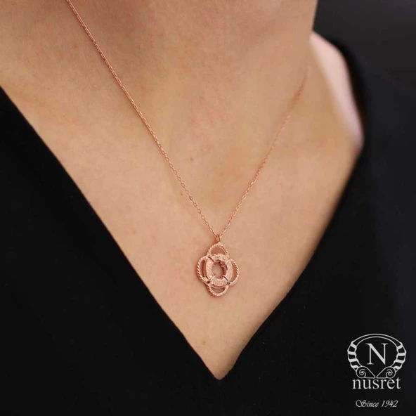 925 Ayar Gümüş Can Simidi Kolye, Pembe