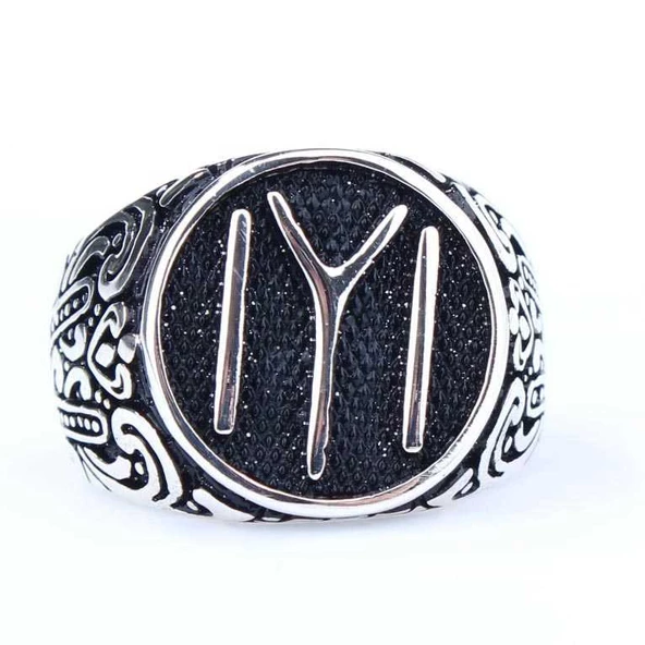 925 Ayar Gümüş KAYI Sembolü Erkek Yüzük - Resim 4