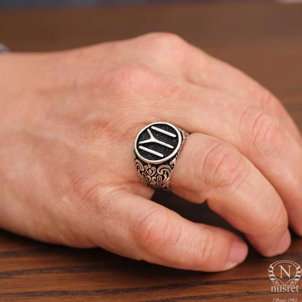 925 Ayar Gümüş KAYI Sembolü Erkek Yüzük ürün görseli