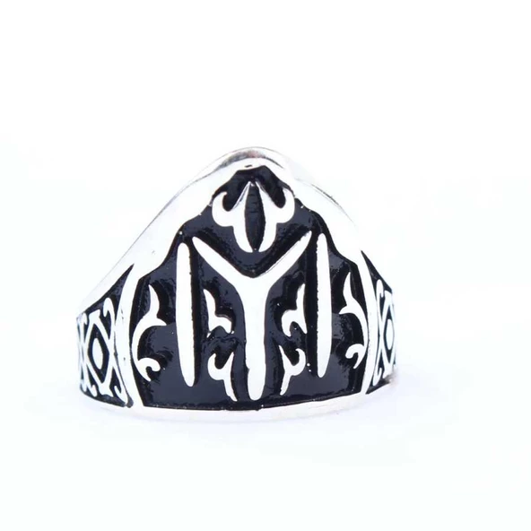 925 Ayar Gümüş KAYI Boyu Zihgir Okçu Erkek Yüzük - Resim 3