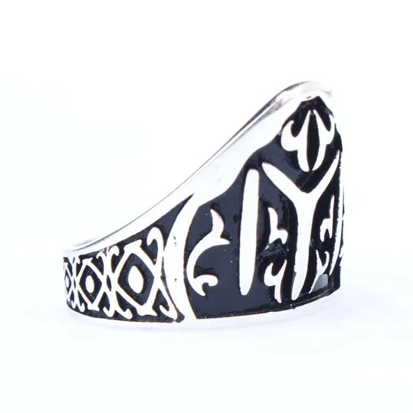 925 Ayar Gümüş KAYI Boyu Zihgir Okçu Erkek Yüzük - Resim 2