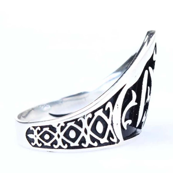 925 Ayar Gümüş KAYI Boyu Zihgir Okçu Erkek Yüzük - Resim 5