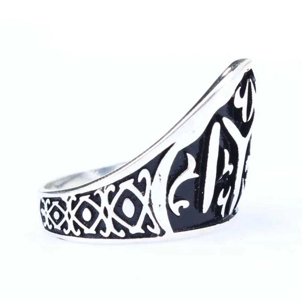 925 Ayar Gümüş KAYI Boyu Zihgir Okçu Erkek Yüzük ürün görseli 1