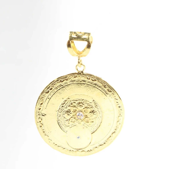 925 Ayar Gümüş Kalp Çiçekler Madalyon Kolye Ucu - Resim 4